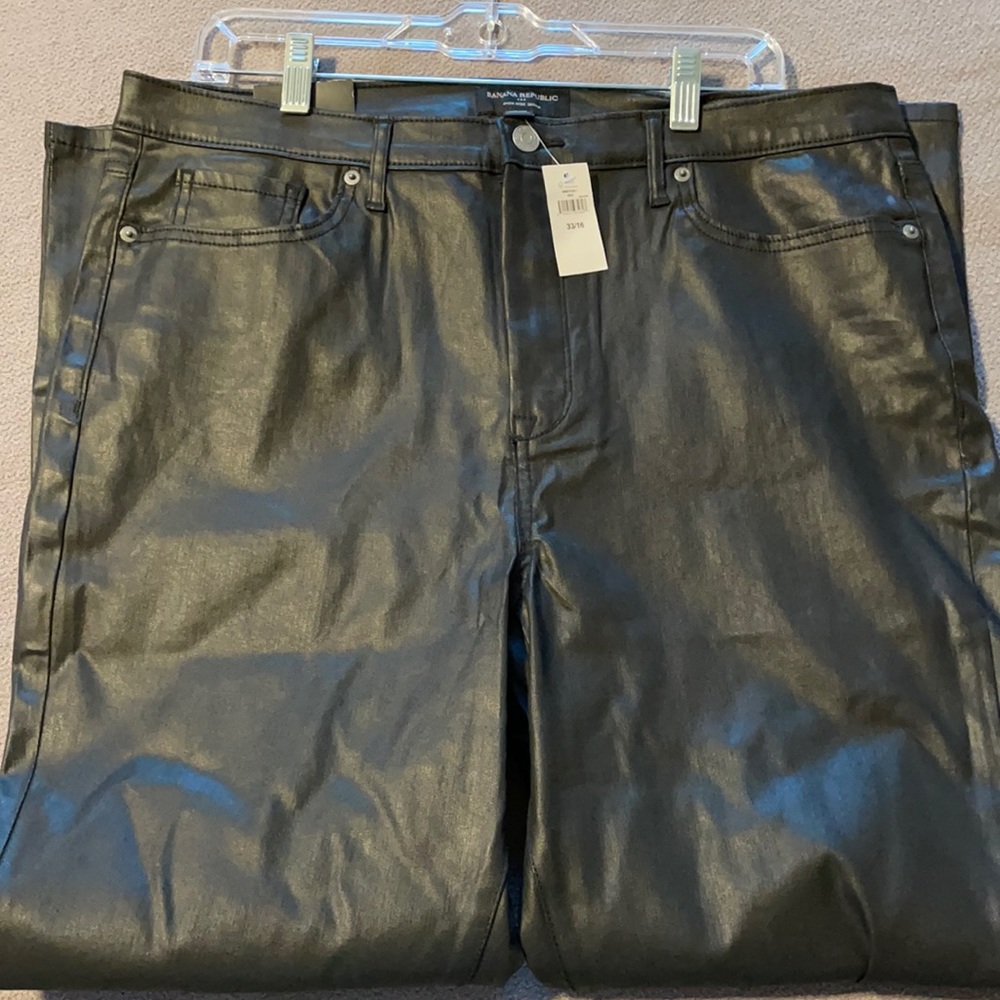 Banana Republic Wax Coated High Rise Skinnies